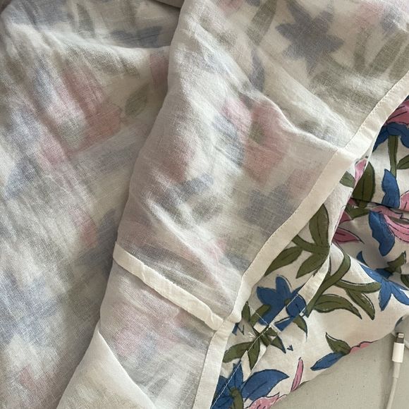 navyBLEU Button Tunic Coverup Mid Thigh Cotton Lined Dress Small CUTE! - Picture 6 of 6